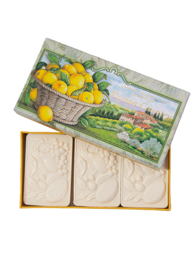 意大利S.A.F芙罗蒂诺托斯卡纳柠檬香氛皂礼盒125g*3沐浴伴手礼袋