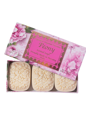 意大利S.A.F芙罗蒂诺优雅牡丹花香氛皂礼盒125g*3沐浴伴手送礼袋