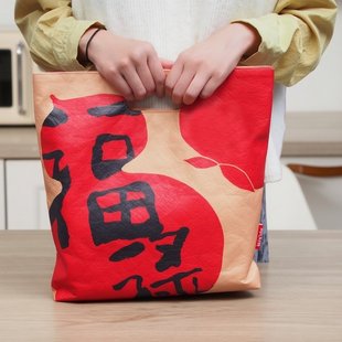 杜邦纸袋定制新年春节伴手礼品包订做可印刷logo图案手提环保购物