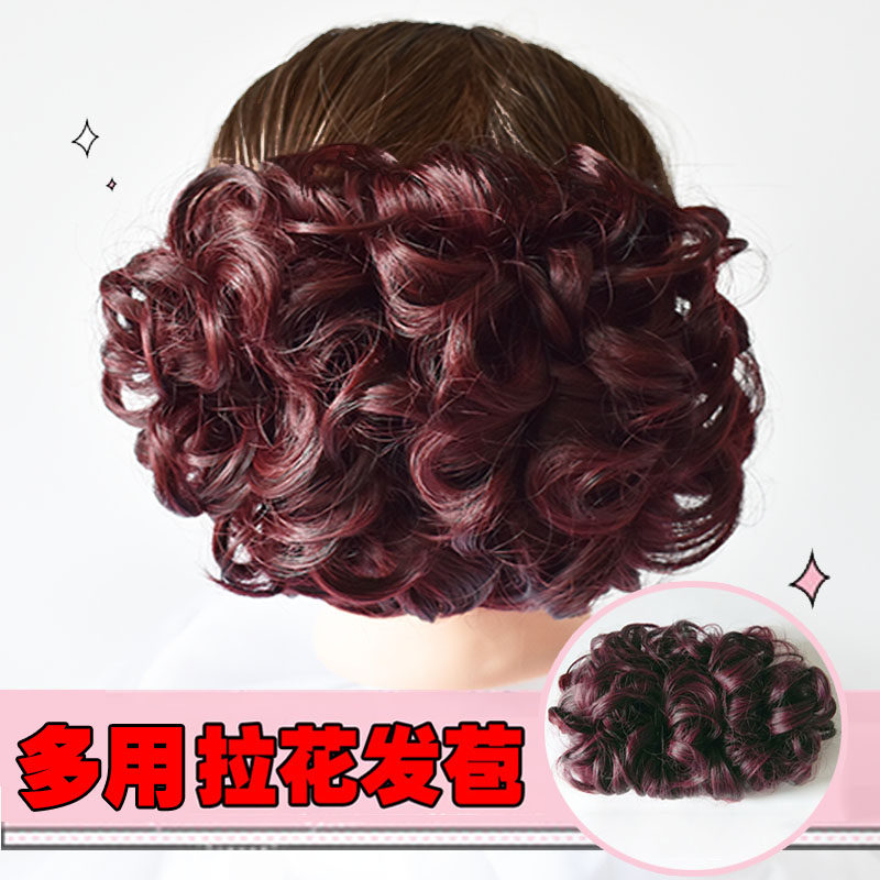 假发女拉花旗袍造型发髻古装影楼拍照有弹性卷发包复古新娘盘发包
