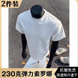 显肌肉收袖 夏季 男款 上衣 收腰修身 运动男士 口t恤美式 黑色健身短袖