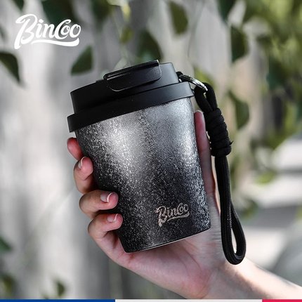 Bincoo浙变保温杯陶瓷涂层咖啡杯便携高颜值 车载双饮随行吸管杯