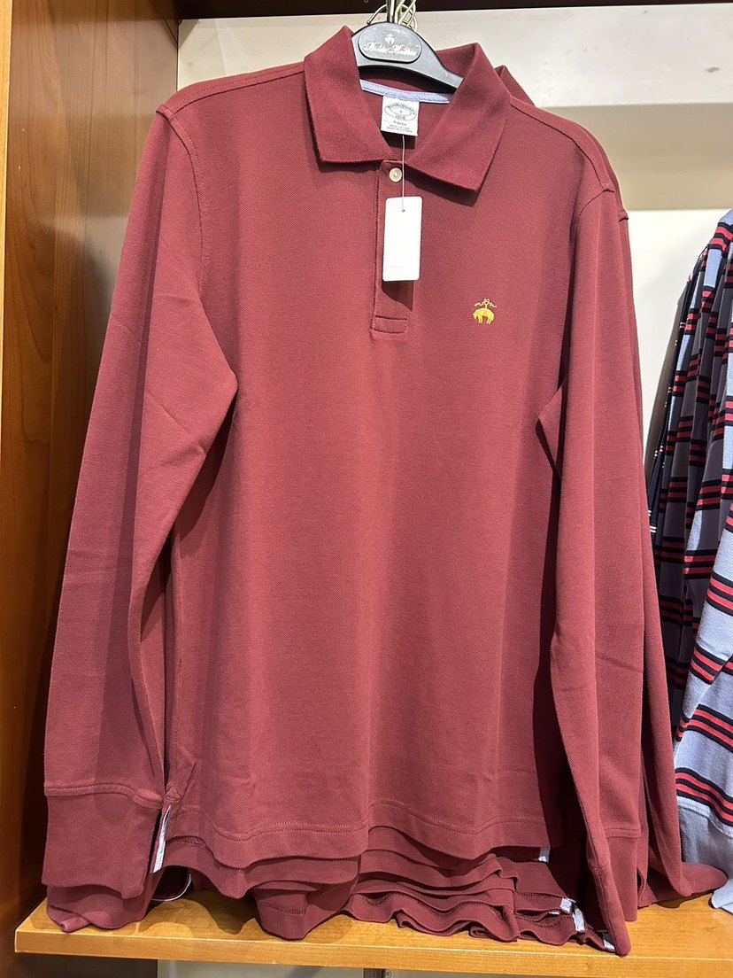 BrooksBrothers布克兄弟男士修身长袖polo衫