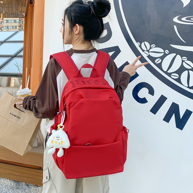 书包女大学生ins风小众大容量百搭双肩包外出旅游电脑包登山背包