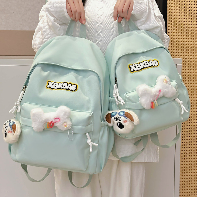 高颜值书包小众大容量双肩包女生大学生初中高中韩系可爱简约背包