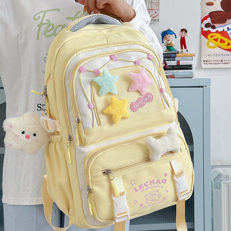 红鹮鸟日系ins书包女可爱高中初中学生双肩包休闲旅游轻便背包