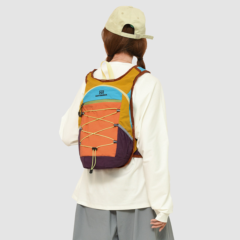 红鹮鸟户外撞色拼接双肩包大容量徒步登山包运动休闲背包轻便旅行