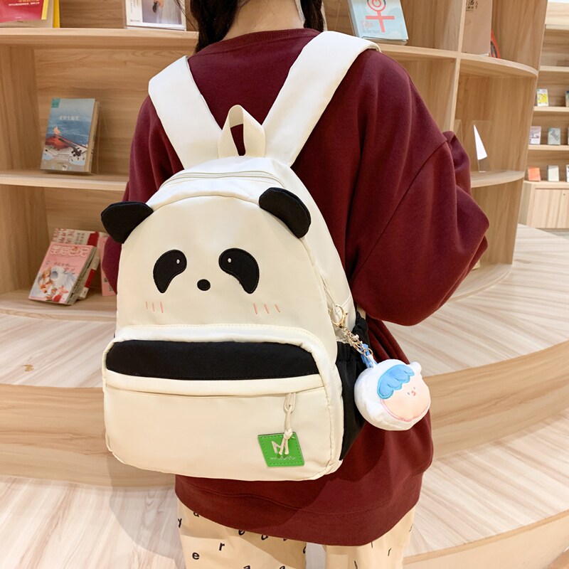 可爱熊猫卡通学生双肩包
