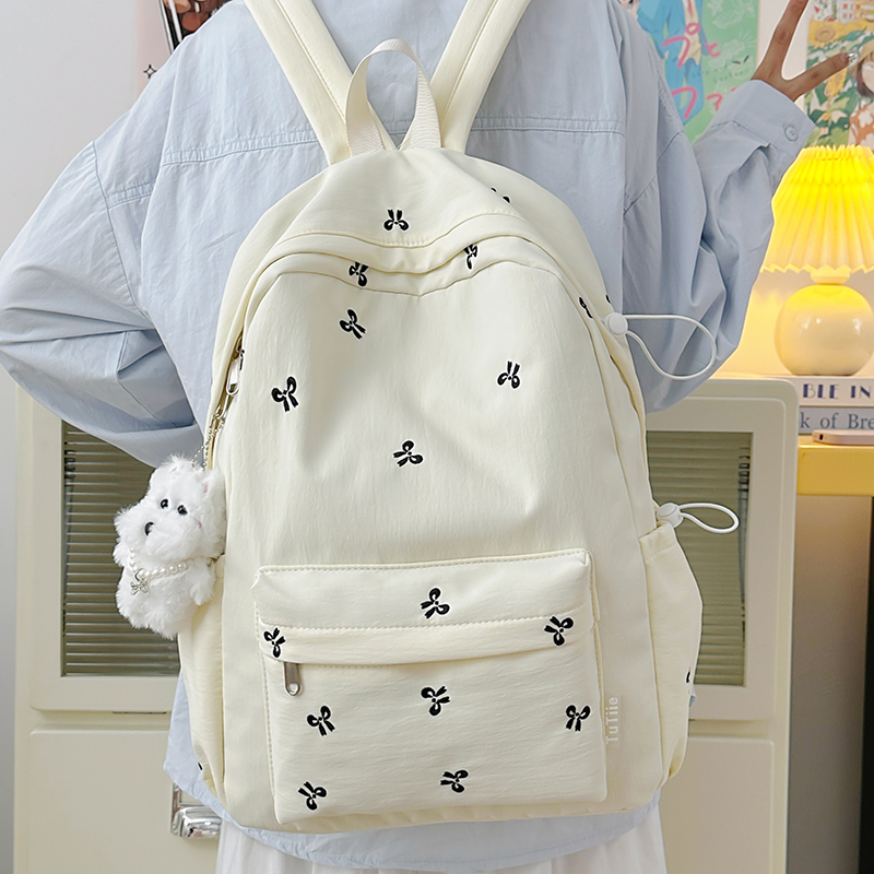 红鹮鸟日系ins风小清新休闲双肩包女生初高中生书包轻便小背包