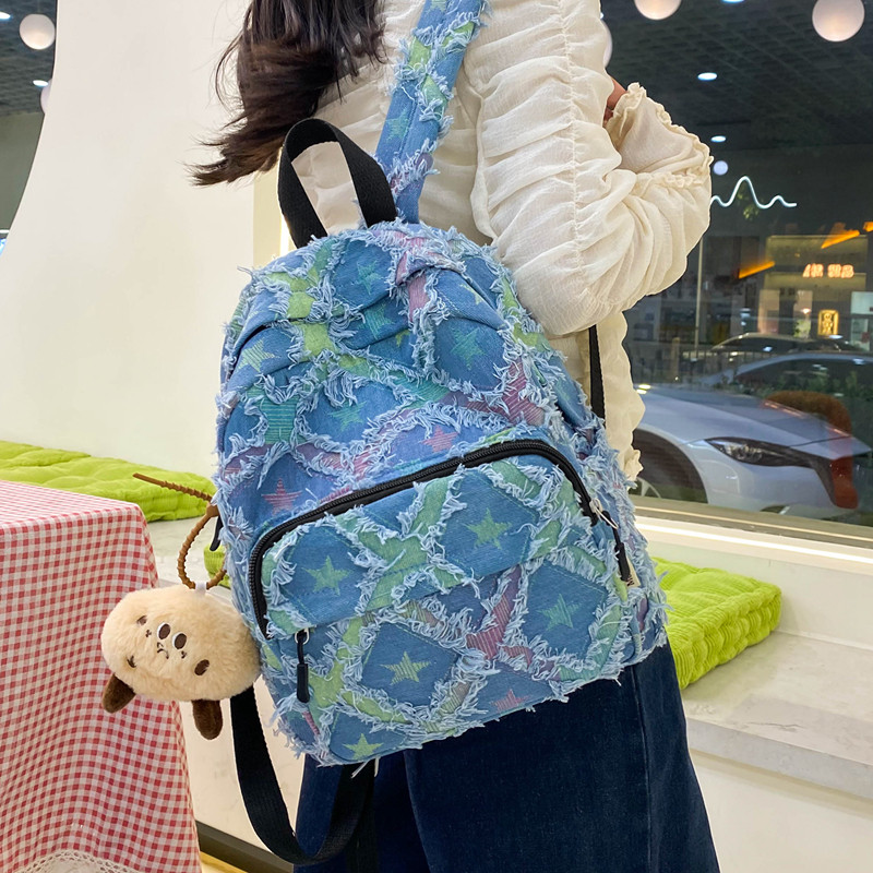 设计风小清新双肩包女美式高街高中生书包男小背包男生潮流质感25