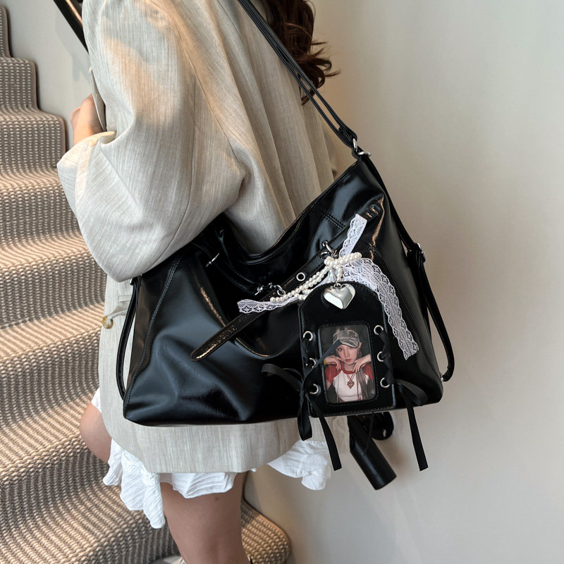 大容量托特包女多用单肩双肩包2026新款大学生上课通勤斜挎包