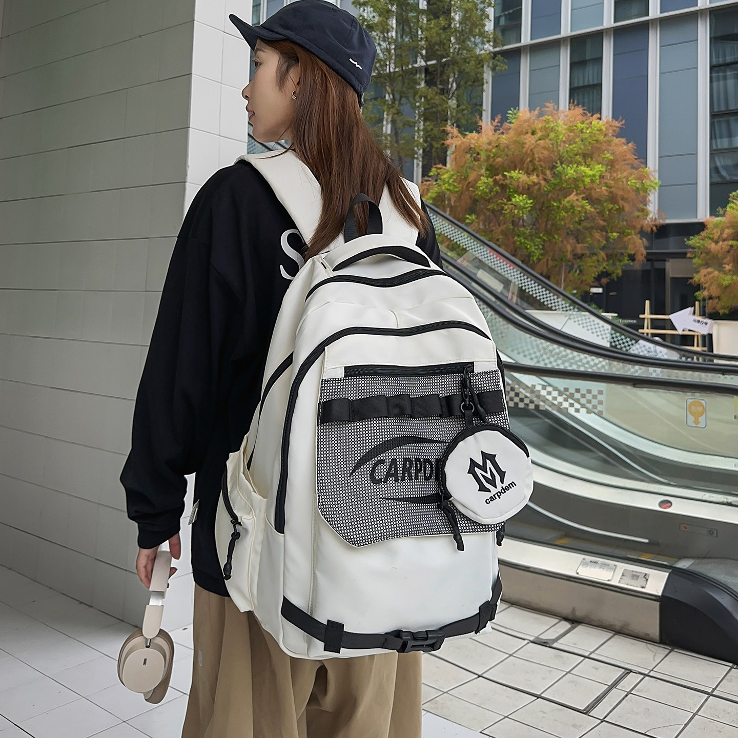 红鹮鸟日系潮牌双肩包男旅行电脑背包女大容量中学生书包大学生