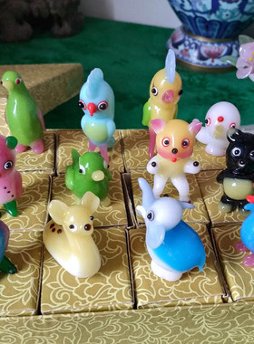 创汇北京老料器琉璃可爱风小动物