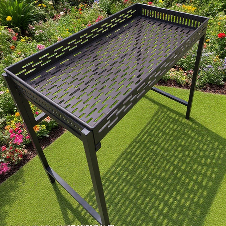 铝合金单层花架花园庭院多肉肉兰花盆景架防水防晒量身定做