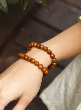 天然库克圆珠佛珠手串实心自带包浆高油性高密度瓷实油亮男女p147