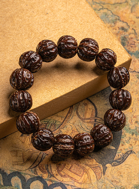 紫金鼠菩提手串京八棱核桃鼠刀痕无相大号珠串文玩手链男女 p245a