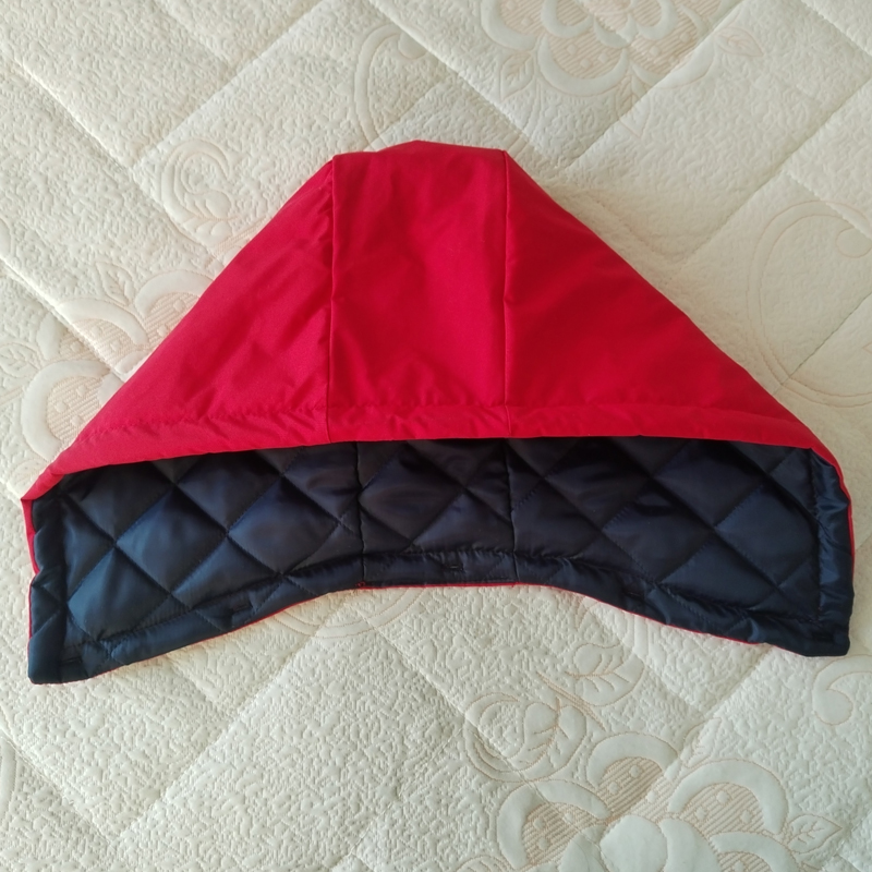 正红双面防水可拆卸羽绒棉服单买帽子