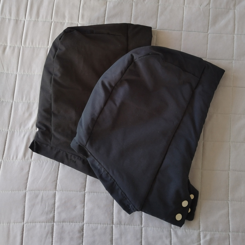 藏蓝色可拆卸羽绒服帽子单买