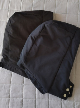 藏蓝色可拆卸羽绒服帽子单买