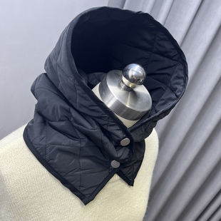 秋冬夹棉可拆卸配羽绒衣服单独买帽子连帽假帽子领