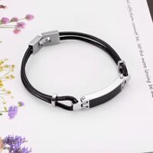 欧美进口纪念亲人宠物遗骨毛发定制黑色刻字骨灰盒手镯可打开手链