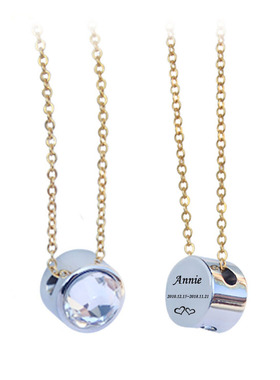 宠物骨灰镶宝石圆形吊坠顺丰包邮