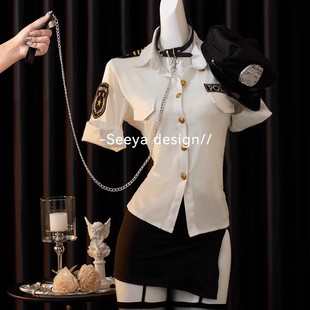 UU私服麻辣警花 女警cos万圣节空姐辣妹秘书制服包臀裙工作服qqny