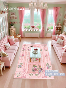 法式宫廷风极繁主义公主房客厅厨房防水免洗垫pvc可裁剪进门地毯