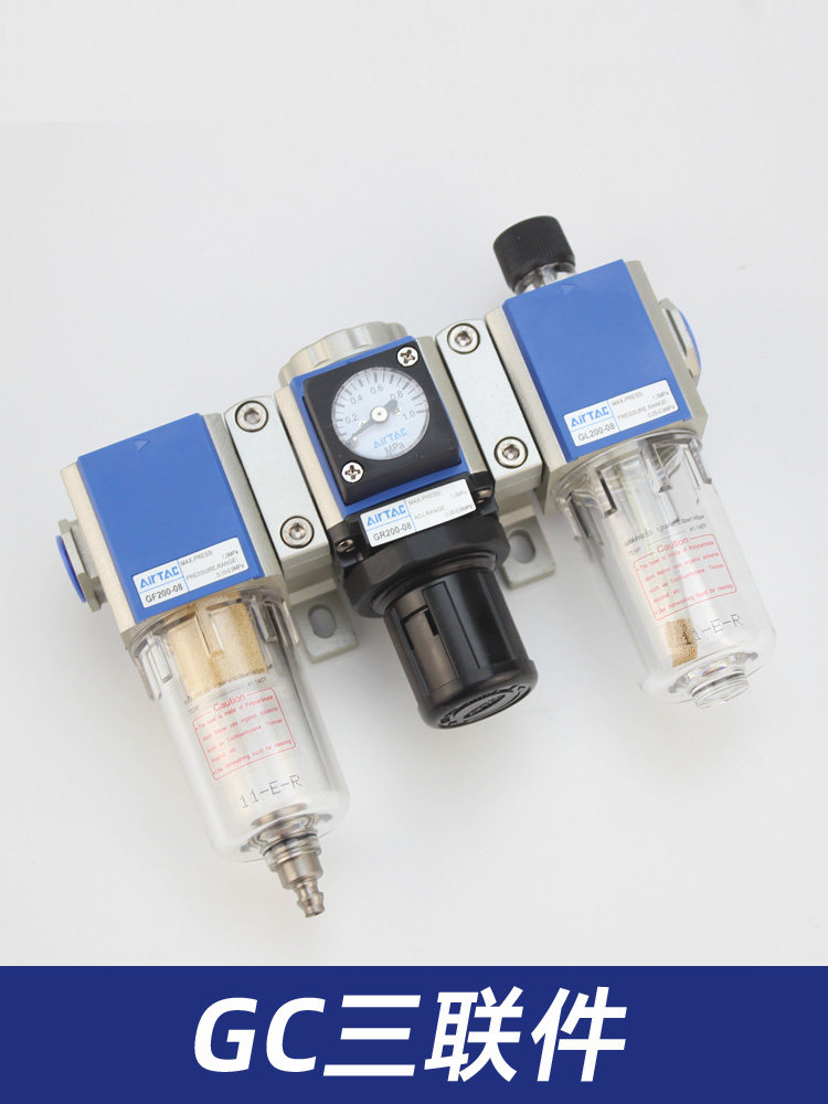 亚德客气动三联件gc200-06/300-08/400-10f1气源处理器带自动排水
