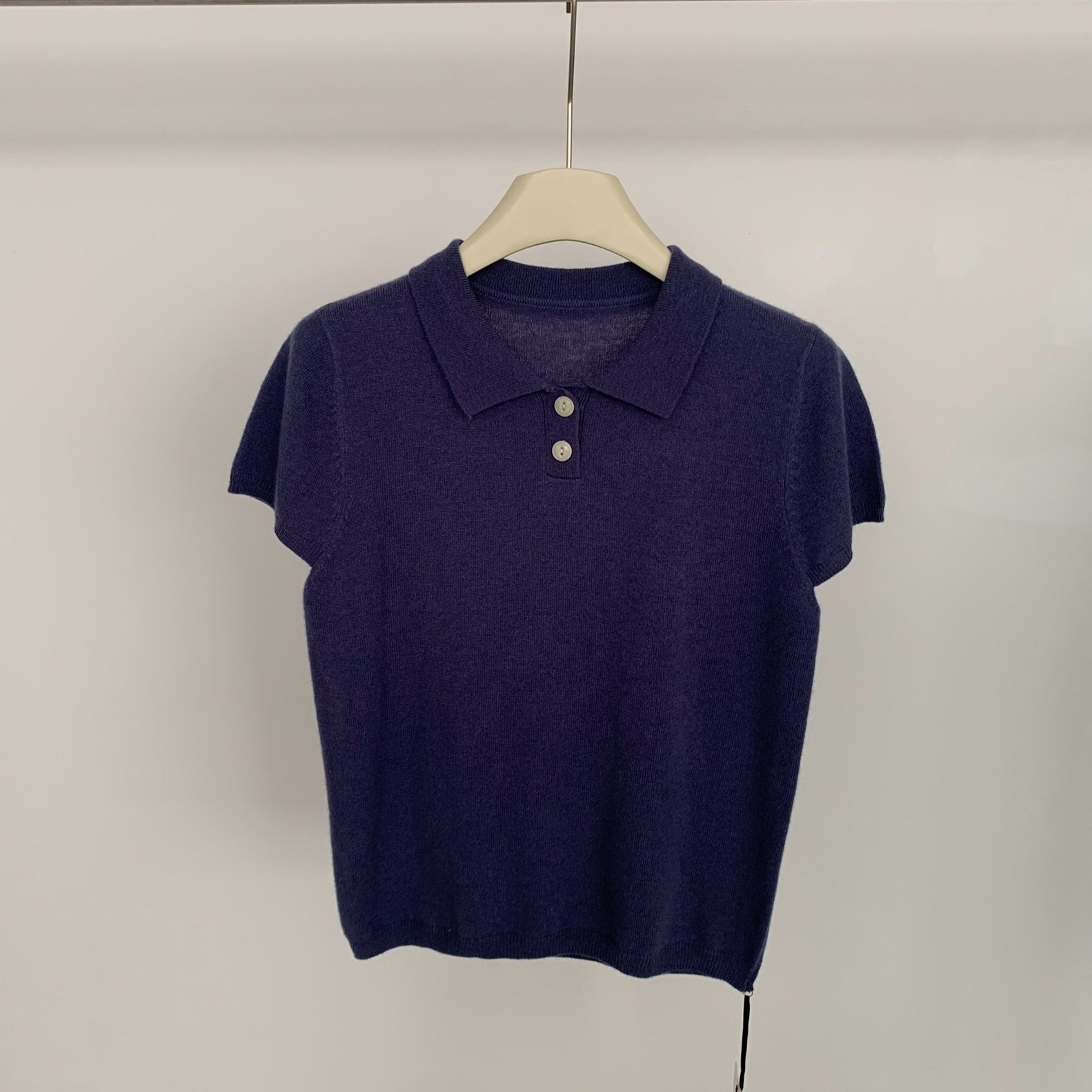 THXGIVING-通勤简约短袖显瘦POLO针织衫45437