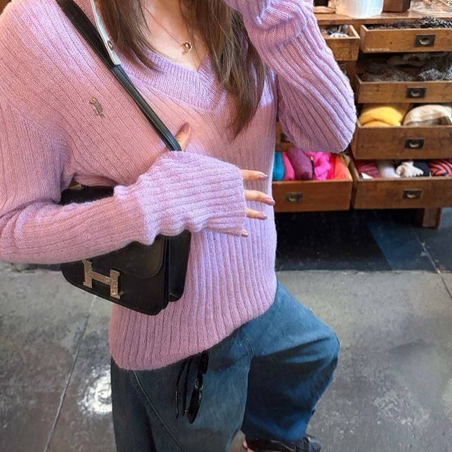 Hanco 韩鸽-26年早春韩系简约V领刺绣标喇叭袖亲肤针织衫H8260,孕妇装/孕产妇用品/营养,连衣裙,淘宝优惠券,粉丝福利购,淘宝优惠卷