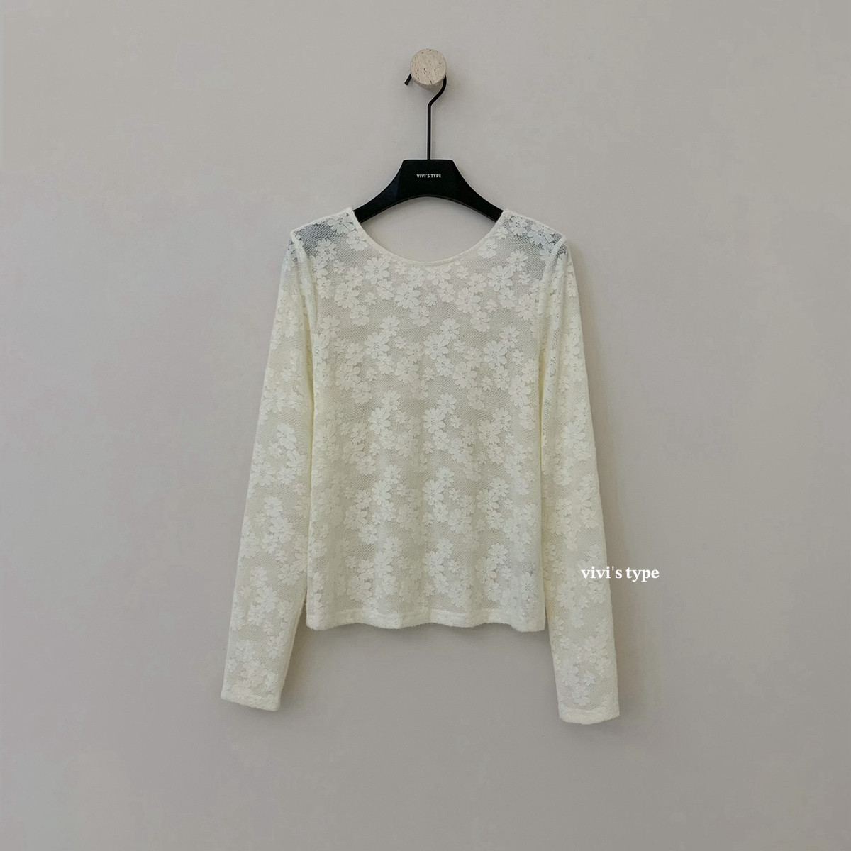 VIVIS TYPE-冬上新圆领植绒蕾丝打底衫YS2-3205