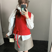 ISO VOGUE 26年早春简约百搭圆领绑带针织马甲A02007