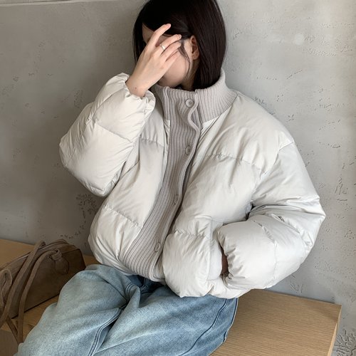 WEARELAB-WEAREAB冬上新简韩拼接立领宽松羽绒服A2672