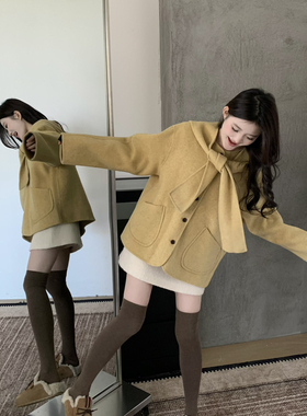 grapestone 葡萄籽-套羊毛外套(配可拆卸帽子)(含5.2羊驼毛)K1149