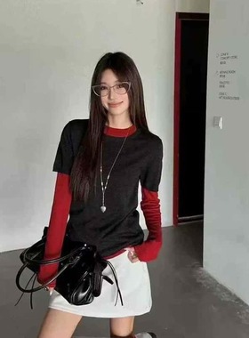 买手严选-韩锐池-26年早春假两件圆领百搭长袖T恤F21192