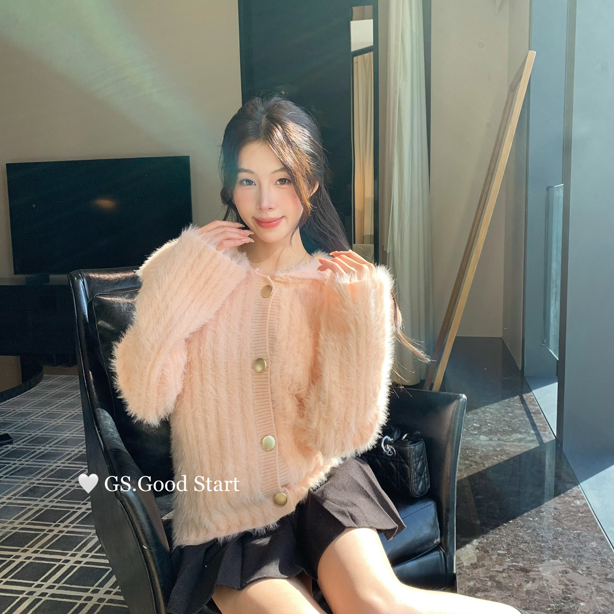 GS.GOOD START-不释手冬季气质甜美仿水貂毛海军领保暖毛衣G7720