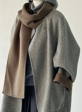 TOO家-羊毛双面毛呢羊毛外套(配可拆卸围巾)（含5羊驼毛）252167Z