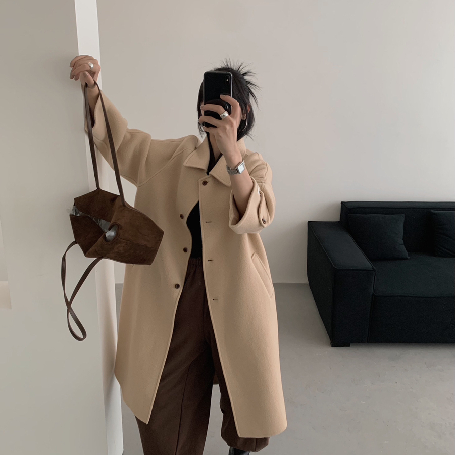 Hand made-长款气质小众休闲经典羊毛外套（含100羊毛）洵美-8855