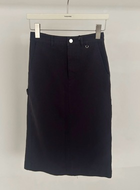 THXGIVING-工装风显瘦直筒后开叉半身裙45484