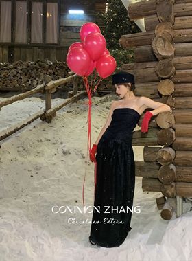 CZ ZHANG-法式气质亮晶晶氛围感抹胸高级感收腰显瘦连衣裙46335