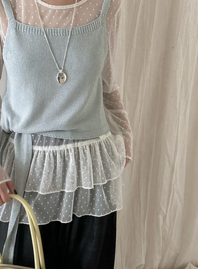 OOS    -26年早春ins点点花边打底小衫16053