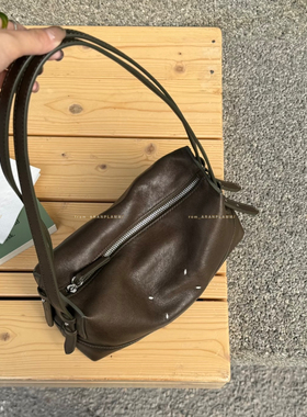 ARAN PLAMM-真皮时尚手缝线枕头包2026复古质感吐司包单肩包1-K18