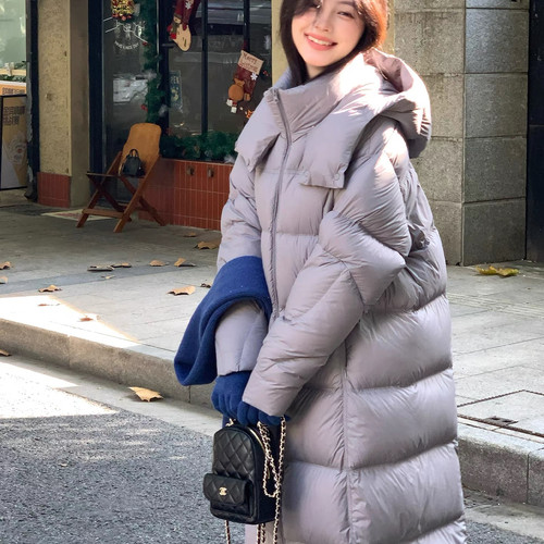 DYQS-绒服女过膝加厚宽松抗寒2025新款连帽保暖羽绒服外套2025172