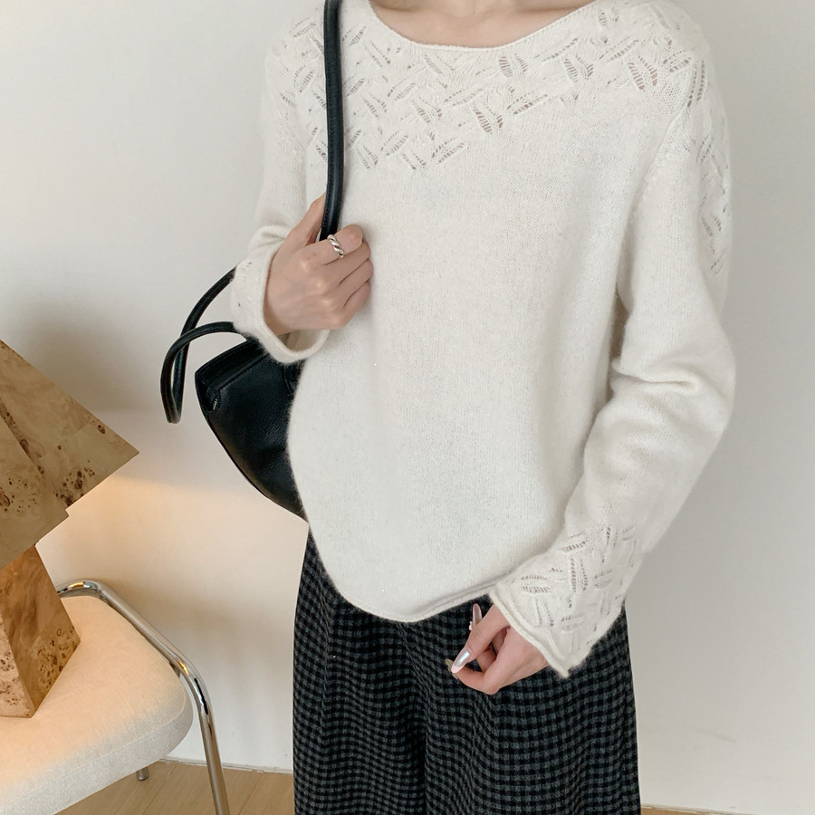 封后 F H-源头厂家珠片花纹气质亲肤保暖毛衣（含30.2绵羊毛）527