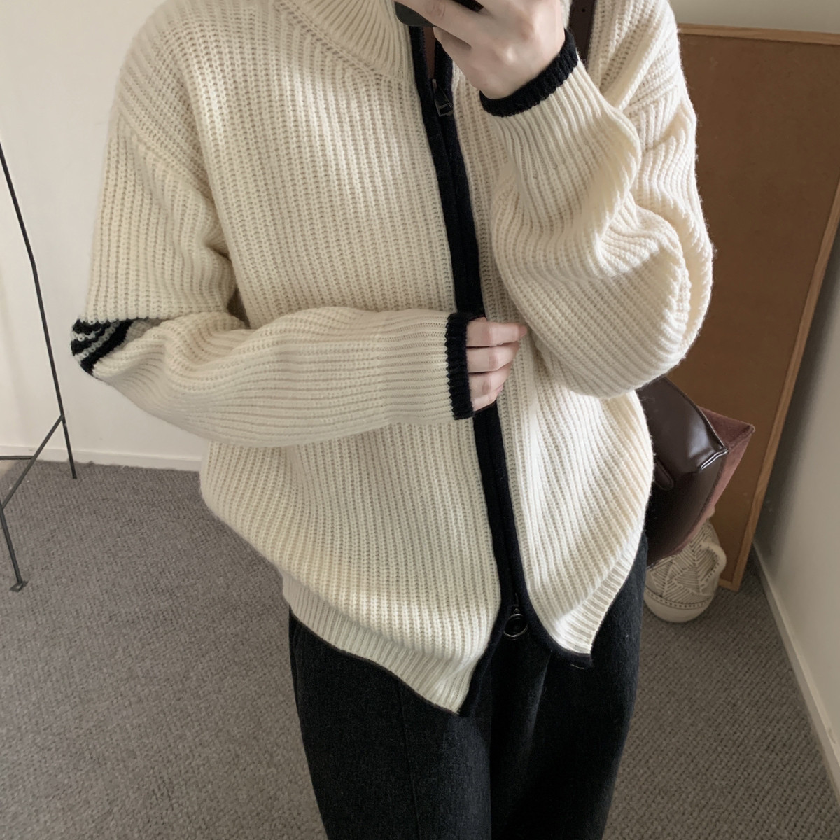 MUUTIS牧缇-到先得学院风立领百搭保暖毛衣（含100绵羊毛）YM-233