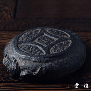 雲植. 仿古仿石中国风新中式高端创意花盆底座壶承禅意杯垫