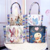 帆布包菱格新升级手提包休闲便当包时尚 百搭手拎包日常通勤腋下包