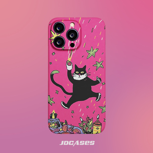 放烟花的猫 iphone16promax手机壳小众菲林壳防摔苹果17全包软壳安卓