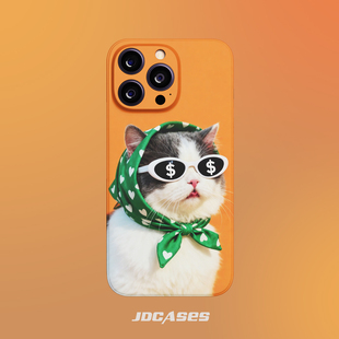 趣味财迷猫猫 iphone17promax手机壳小众菲林壳防摔全包软壳安卓